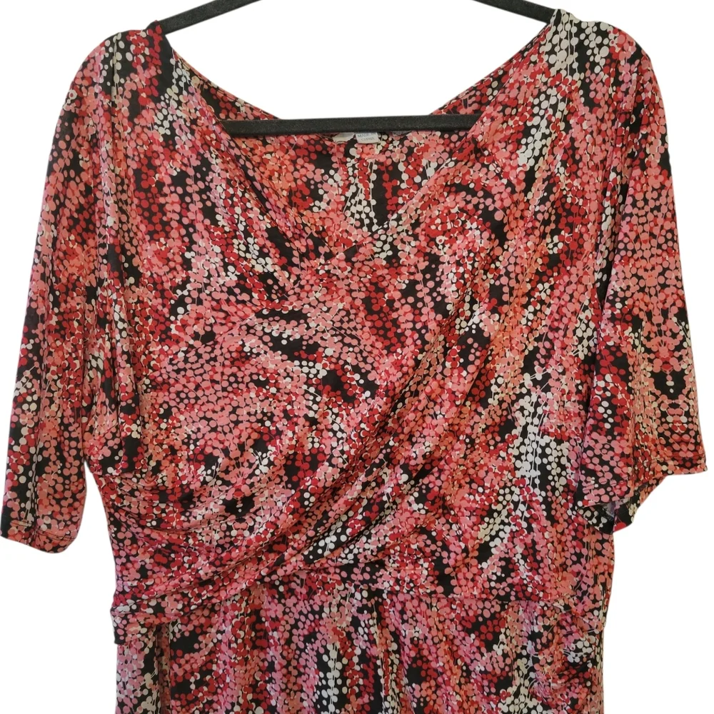 Boden Pink & Black Jersey Knit Midi Length Dress Size 18‎ Long - Picture 2 of 4